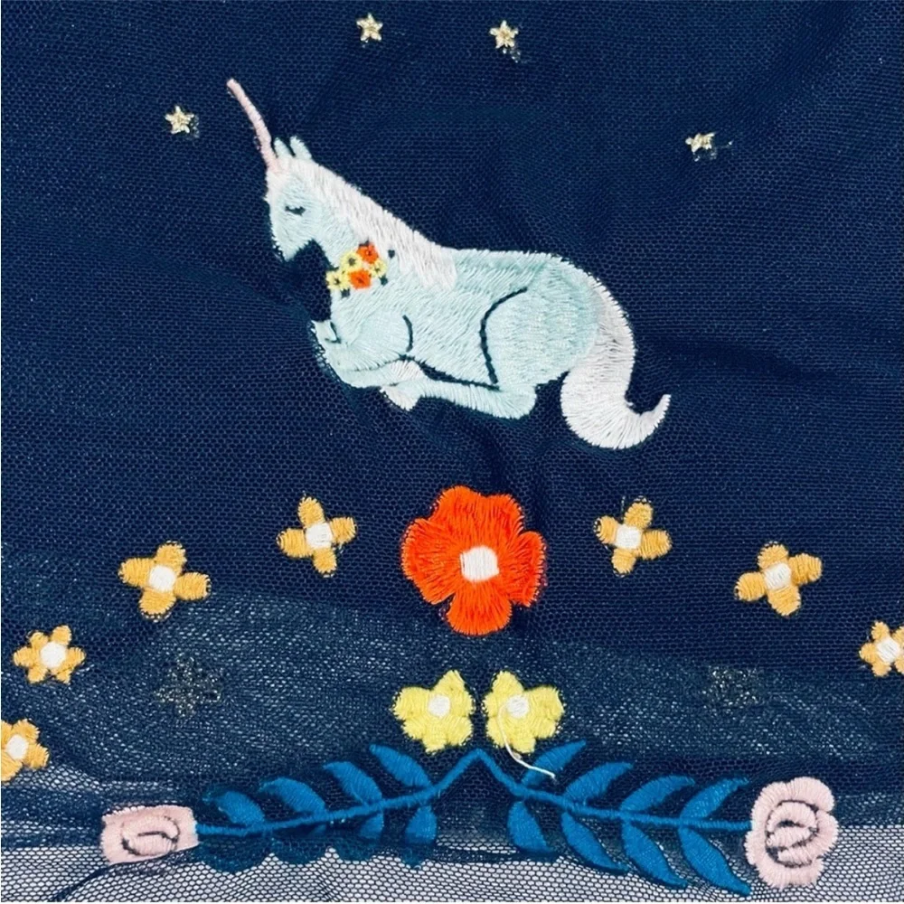 Hanna Andersson Unicorns Dress Girls 4 100 cm Make It Magic Soft Tulle Navy Blue